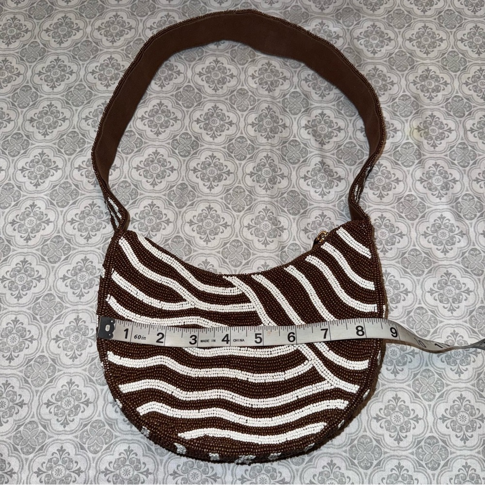 Anthropologie Crescent Beaded Shotkder Bag - Picture 10 of 14